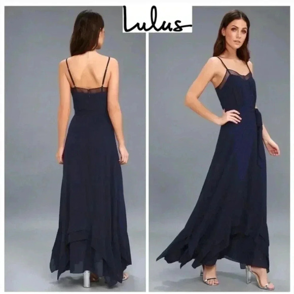 NWT‎ Lulus Maxi Navy Dress - Picture 2 of 9
